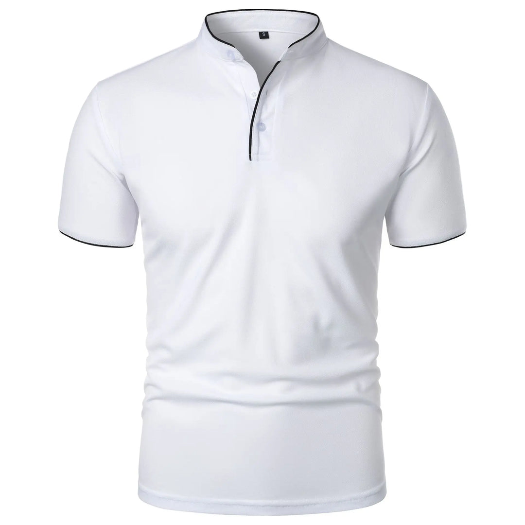 Zachary | Men’s Polo Shirt featuring a Stand Collar with Buttons