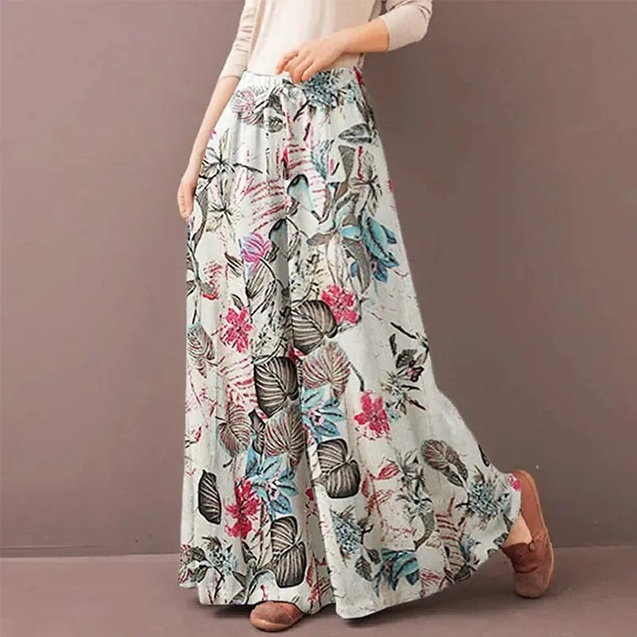 Melina | Women’s Wide-Leg Trousers featuring a Floral Print