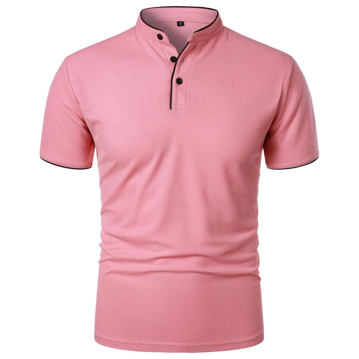 Zachary | Men’s Polo Shirt featuring a Stand Collar with Buttons