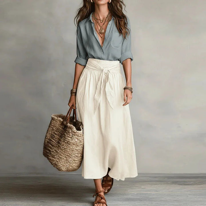Yara | Women’s Midi Skirt featuring a Tie Waist