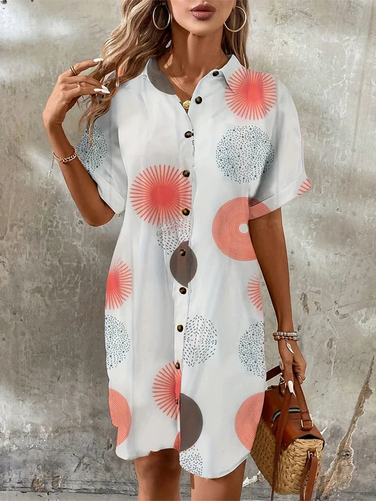 Carmen | Women’s Abstract Shirt Dress for Casual Summer Clothing