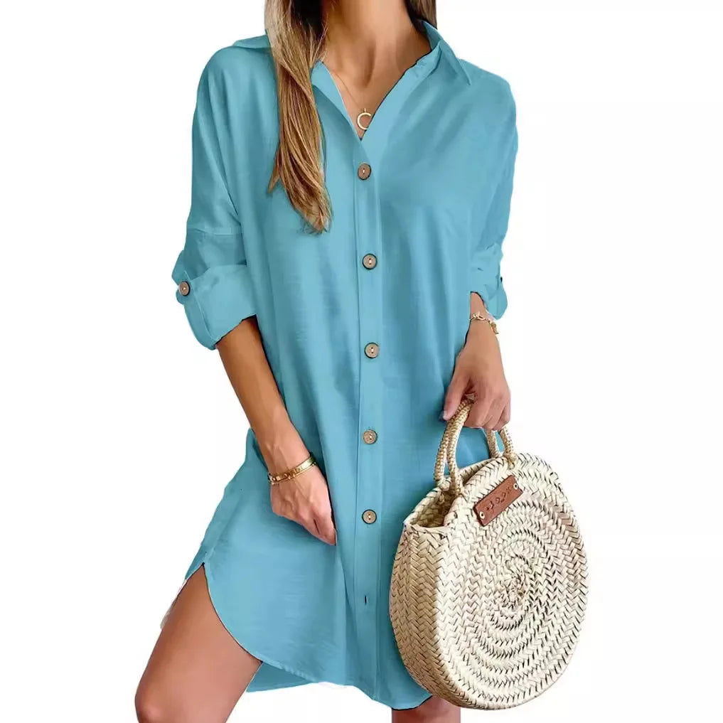 Aida | Women’s Button Shirt Dress for Cool Summer Refresh