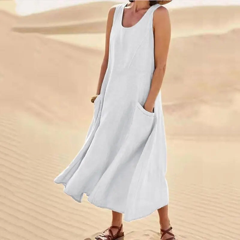 Alazne | Women’s Sleeveless Maxi Dress in an Easy A-Line Shape