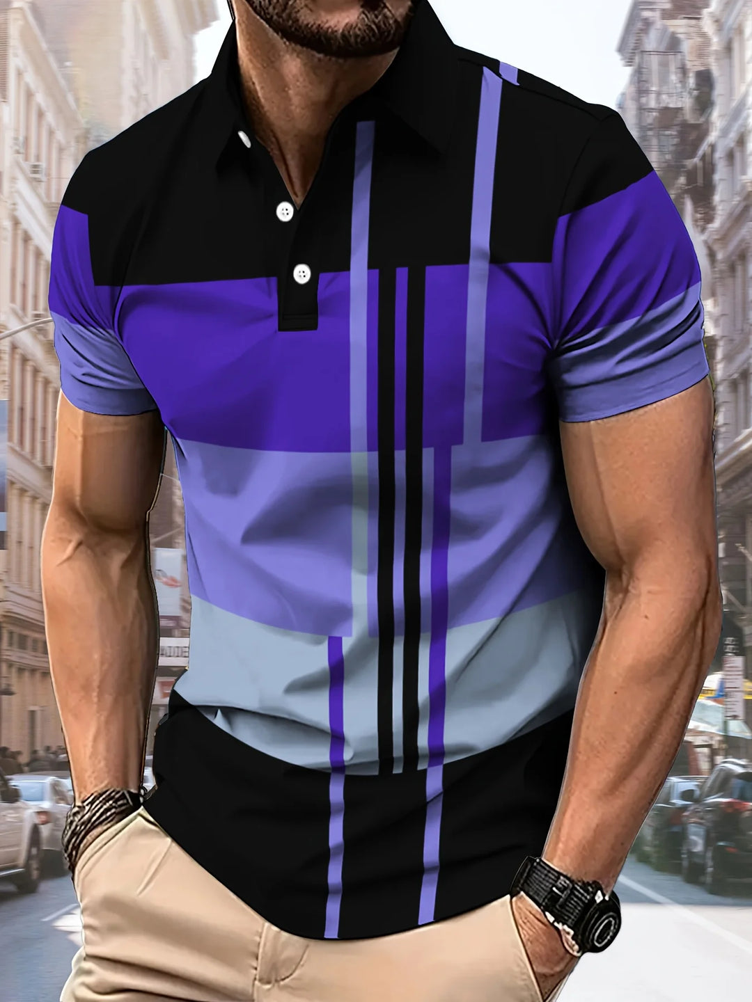 Aidan | Men’s Striped Polo Shirt for Neat Casual Shape