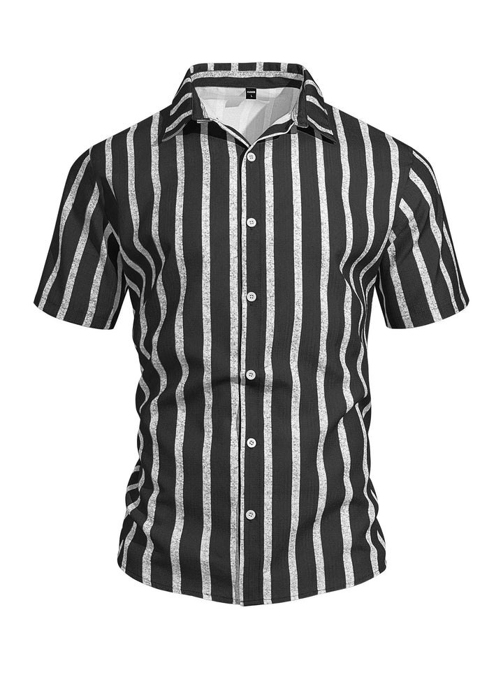 Tyde | Men’s Striped Short-Sleeve Shirt for Smart-Casual Wear