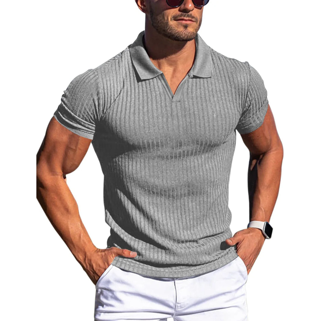 Calvez | Men’s Open-Collar Polo Shirt in a Tailored Outline