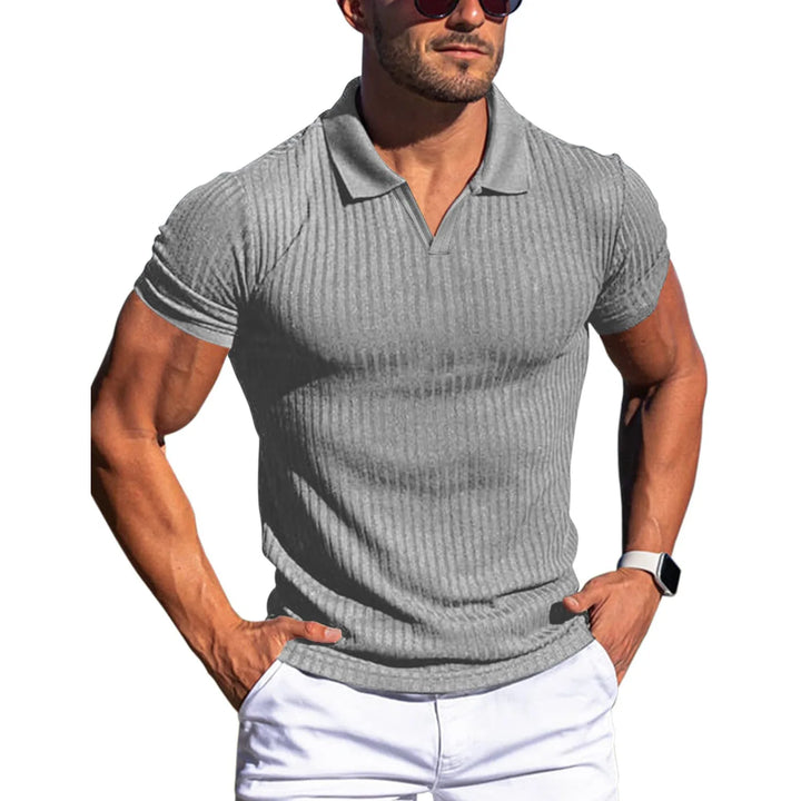 Calvez | Men’s Open-Collar Polo Shirt in a Tailored Outline