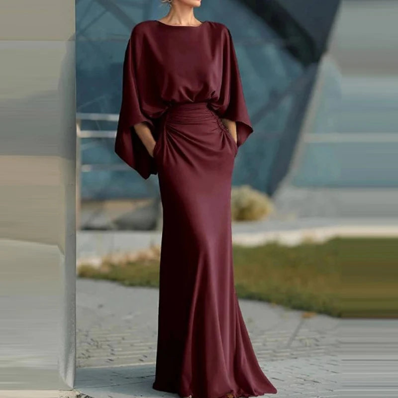 Nina | Women’s Draped Maxi Dress for Elegant Occasion Apparel