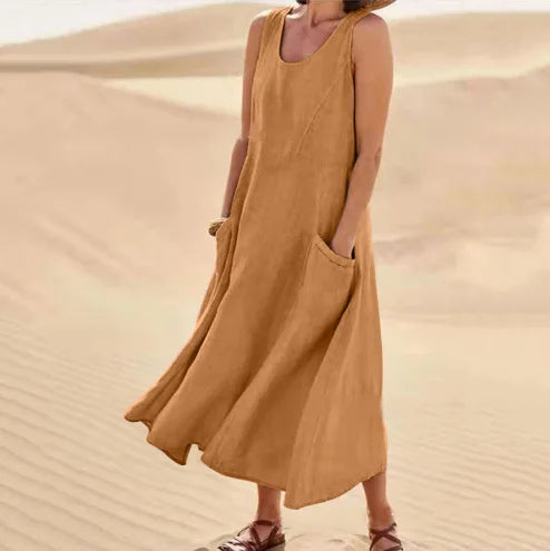 Alazne | Women’s Sleeveless Maxi Dress in an Easy A-Line Shape