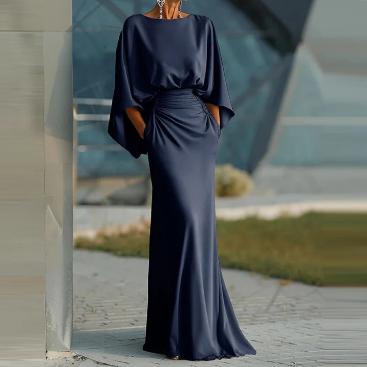 Nina | Women’s Draped Maxi Dress for Elegant Occasion Apparel
