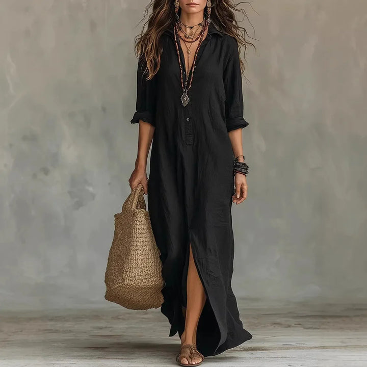 Anniva | Women’s Shirt Dress featuring a Front Slit