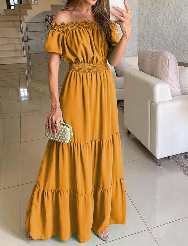 Edith | Women’s Off Shoulder Maxi Dress for Summer Occasions