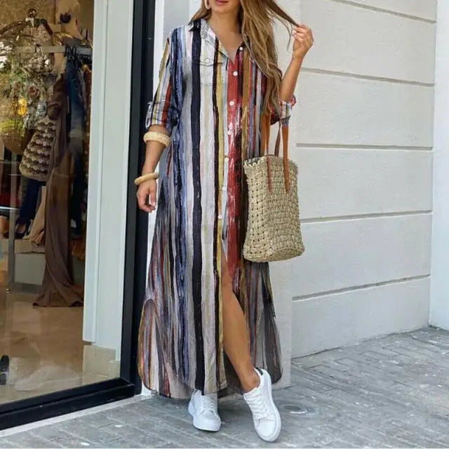 Grace | Women’s Simple Button Shirt Dress for Daily Plans