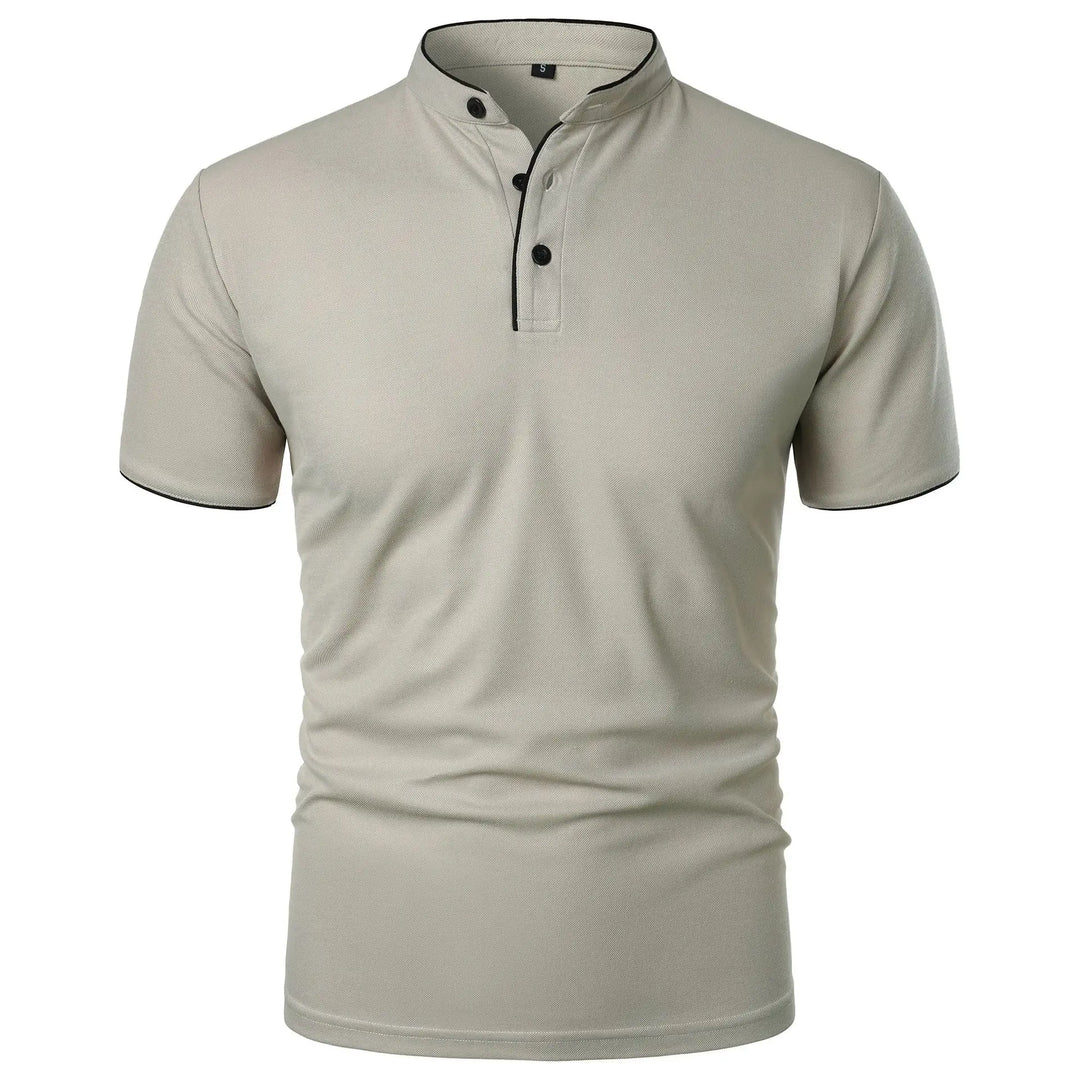 Zachary | Men’s Polo Shirt featuring a Stand Collar with Buttons