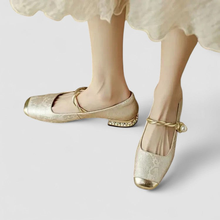 Zadie | Women’s Mary Jane Flats featuring a Jewelled Heel
