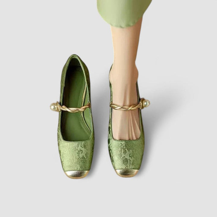 Zadie | Women’s Mary Jane Flats featuring a Jewelled Heel