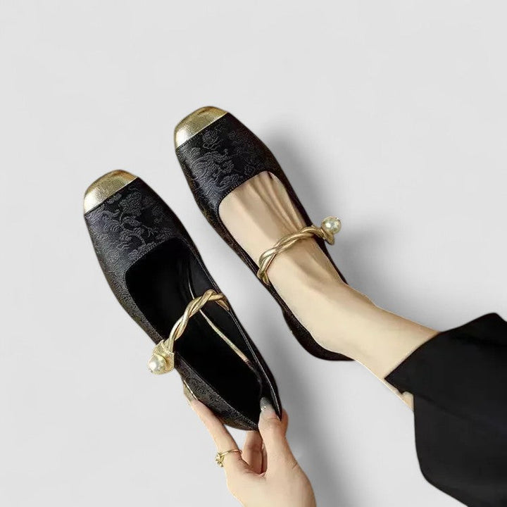 Zadie | Women’s Mary Jane Flats featuring a Jewelled Heel