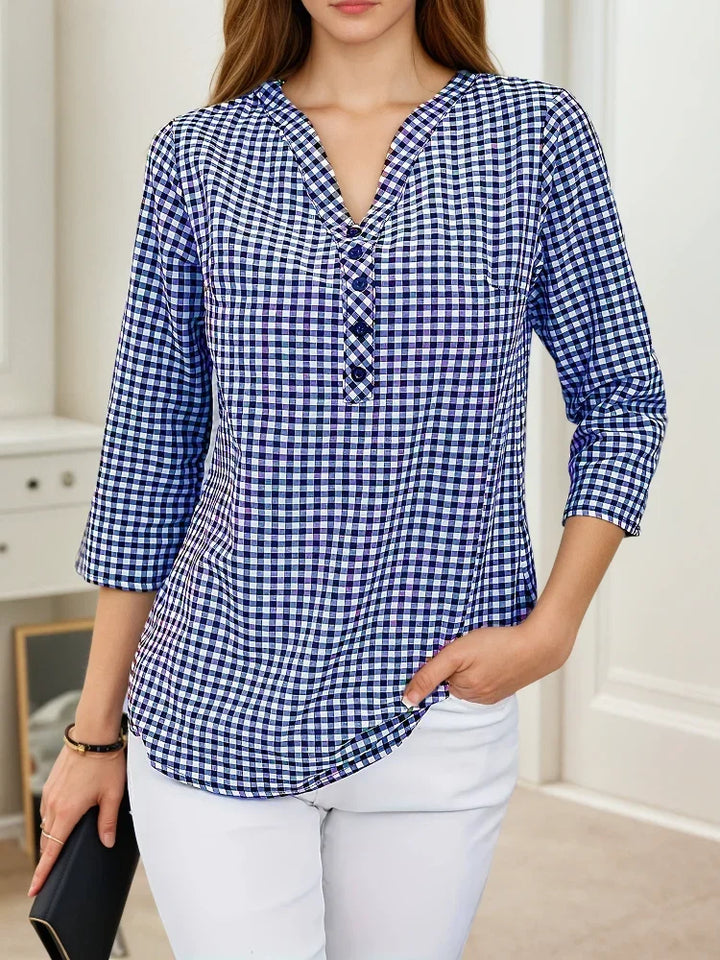 Keiley | Women’s Blouse featuring a Check Layout
