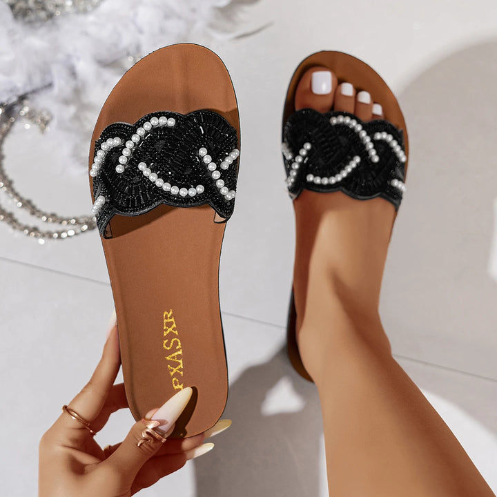 Sabina | Women’s Embellished Slide Sandals for Occasion Basics