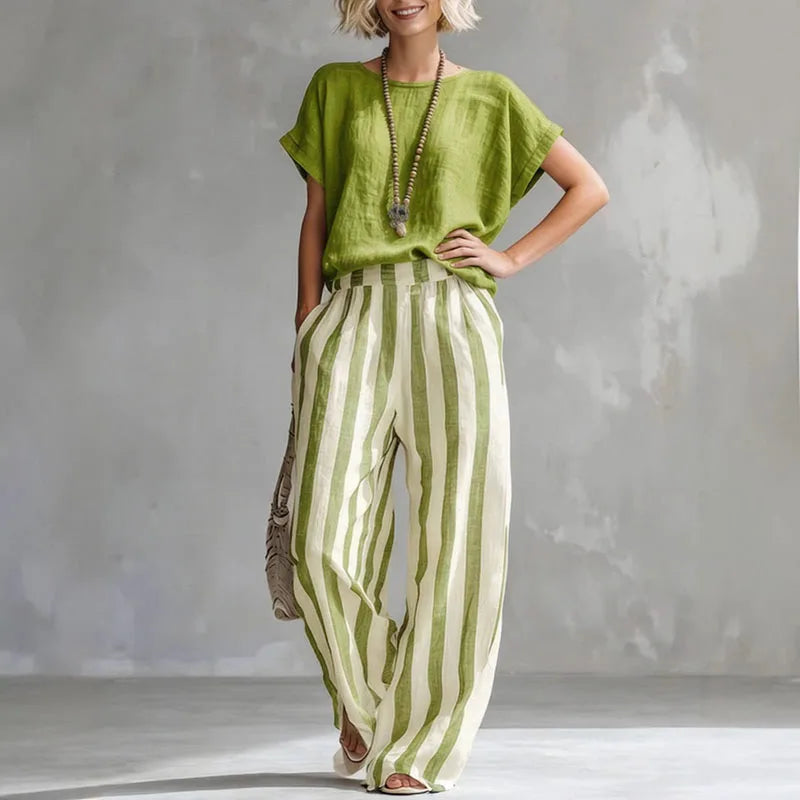 Bria | Women’s Two-Piece Set featuring Wide-Leg Trousers