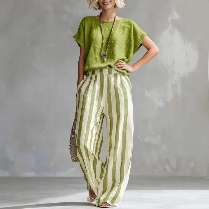 Bria | Women’s Two-Piece Set featuring Wide-Leg Trousers