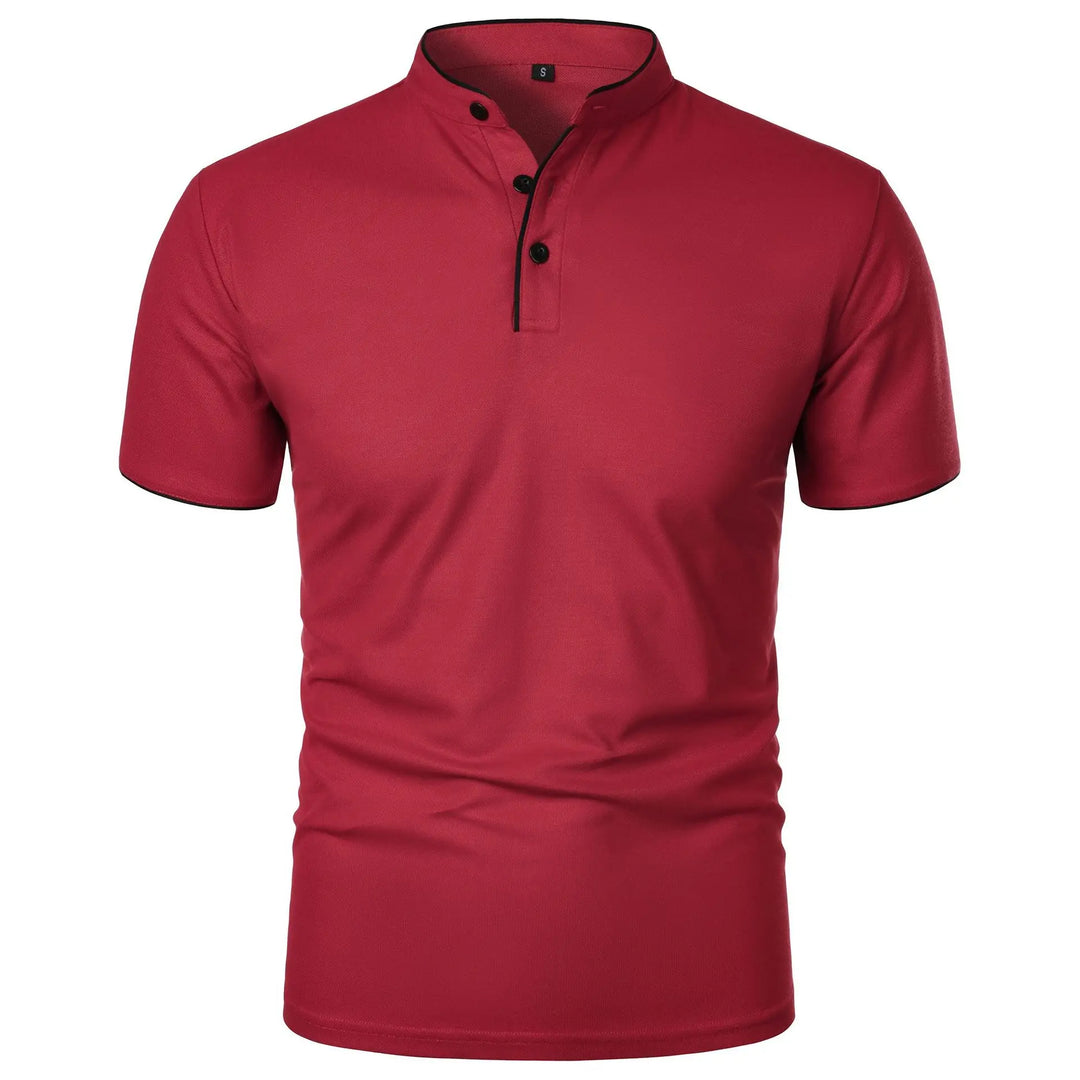 Zachary | Men’s Polo Shirt featuring a Stand Collar with Buttons