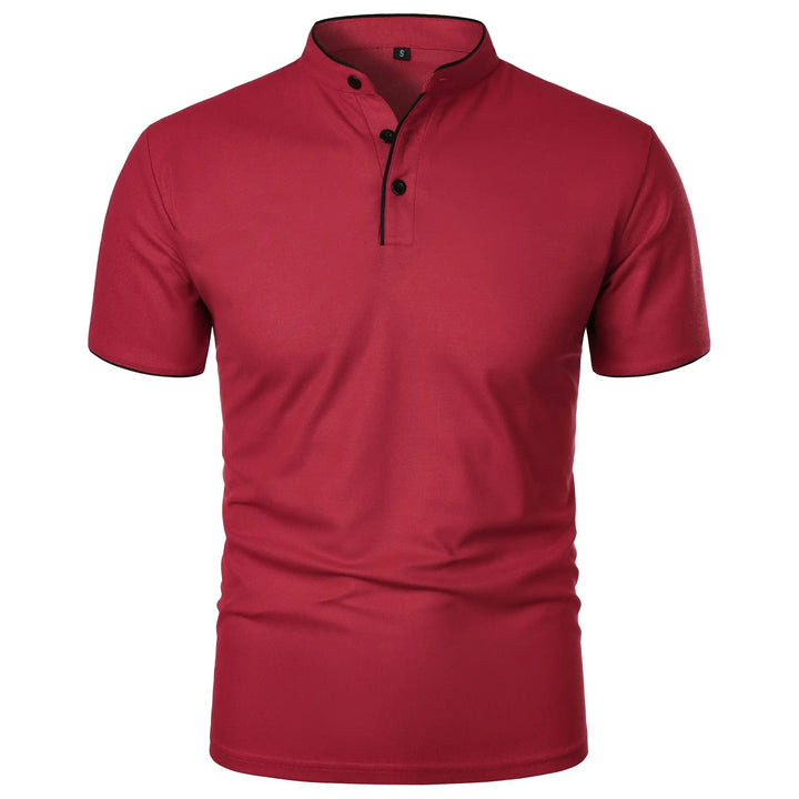 Zachary | Men’s Polo Shirt featuring a Stand Collar with Buttons