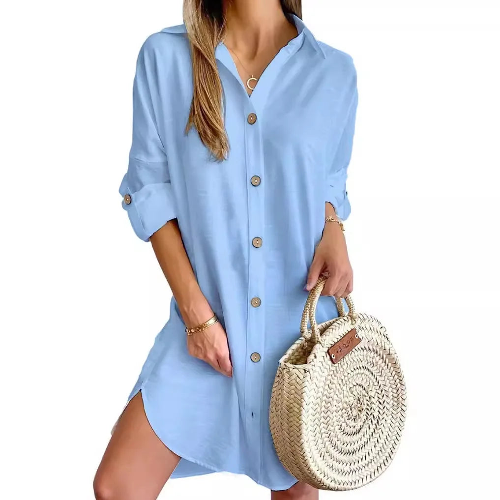 Aida | Women’s Button Shirt Dress for Cool Summer Refresh