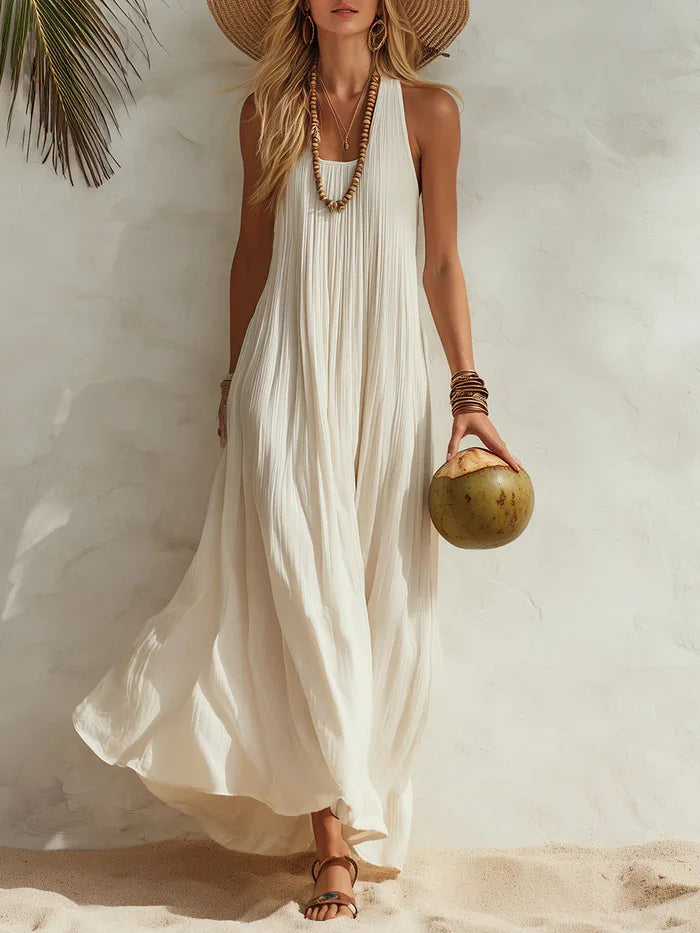 Dulcie | Women’s Sleeveless Maxi Dress with a Flowing Drape