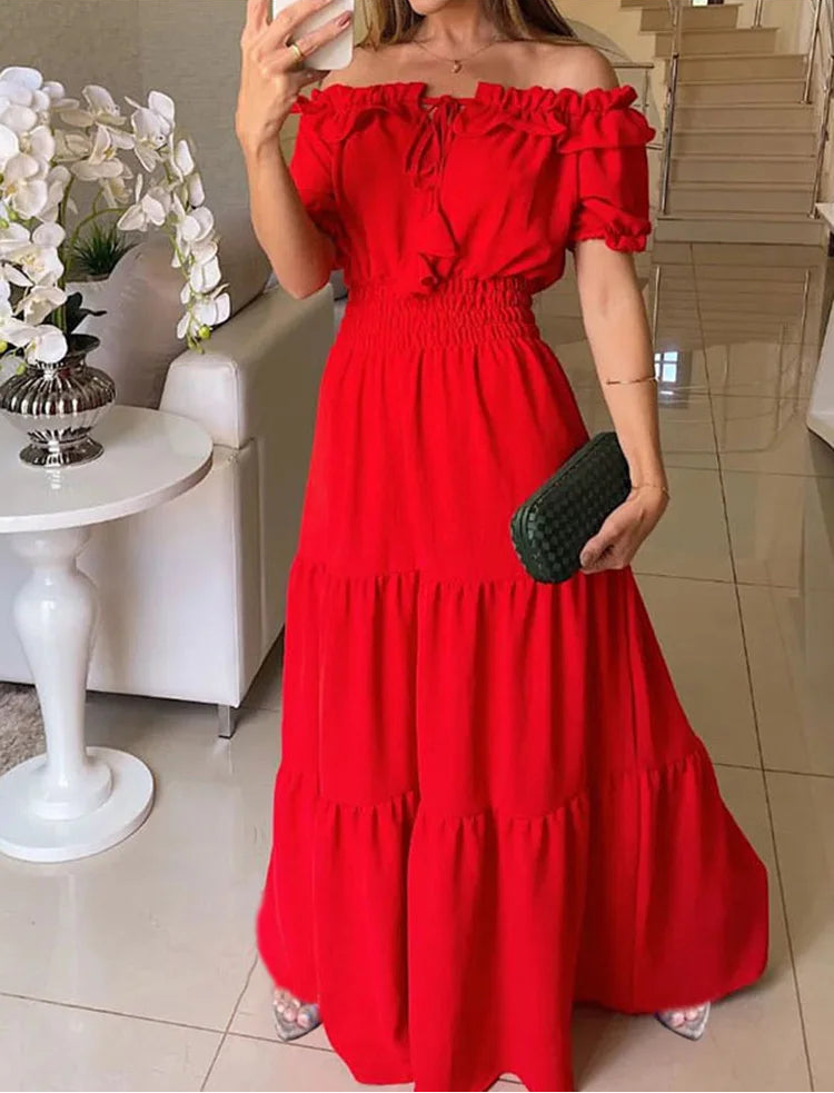 Edith | Women’s Off Shoulder Maxi Dress for Summer Occasions