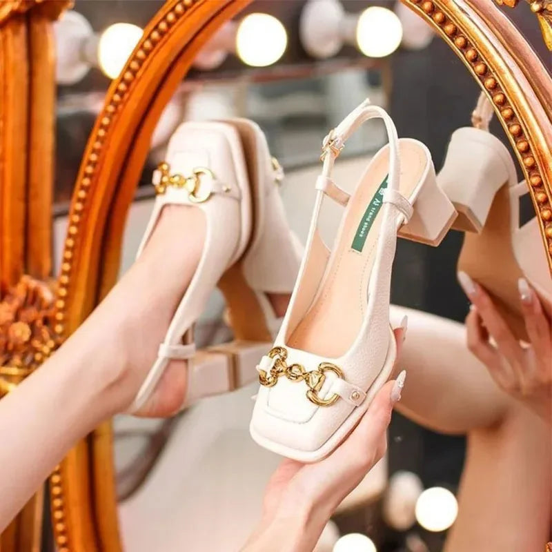 Bethany | Women’s Slingback Heels with Buckle Detail
