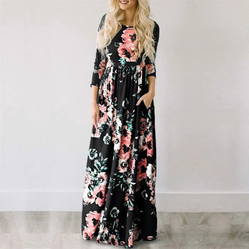Josephine | Women’s Floral Maxi Dress designed for Elegant Daywear