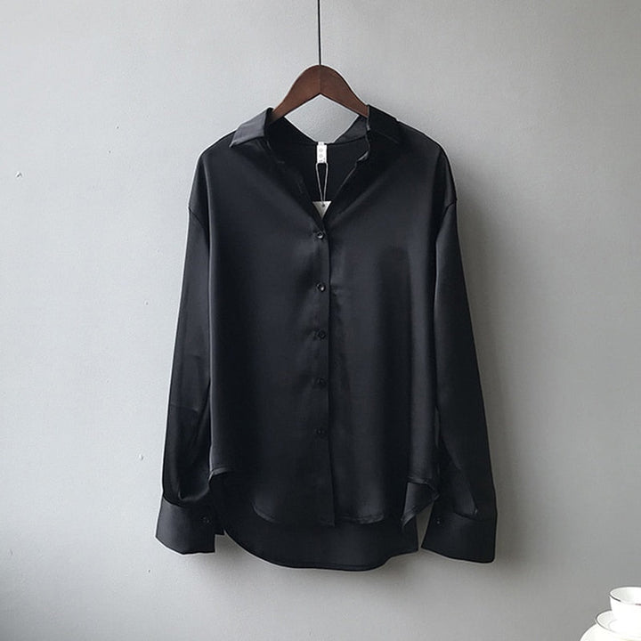Valina | Women’s Satin Blouse with Soft Drape and Casual Style