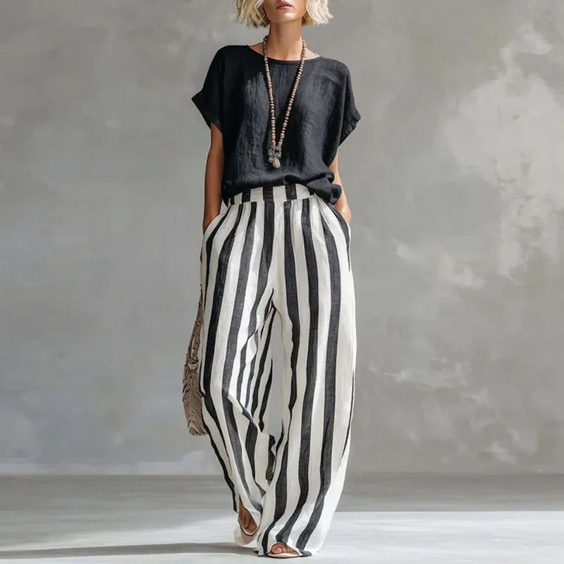 Bria | Women’s Two-Piece Set featuring Wide-Leg Trousers