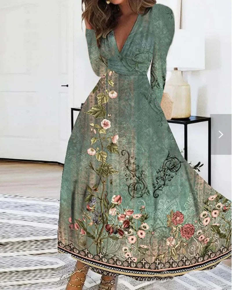 Aella | Women’s Floral Maxi Dress with Elegant Floral Print