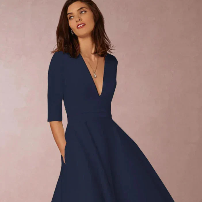 Esme | Women’s Midi Dress in a Full Skirt Shape