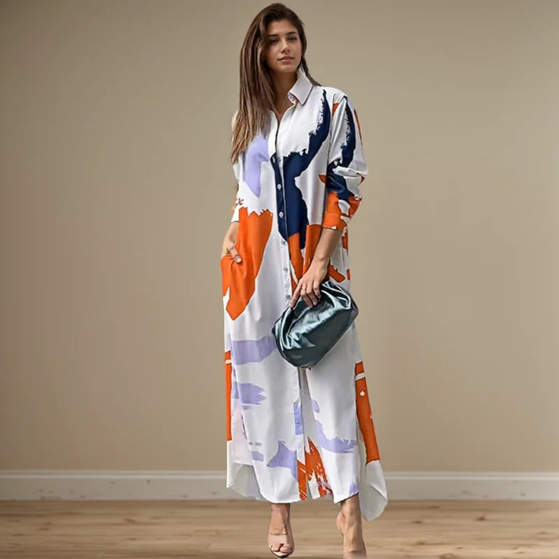 Marlowe | Women’s Abstract Shirt Dress for Relaxed Silhouette