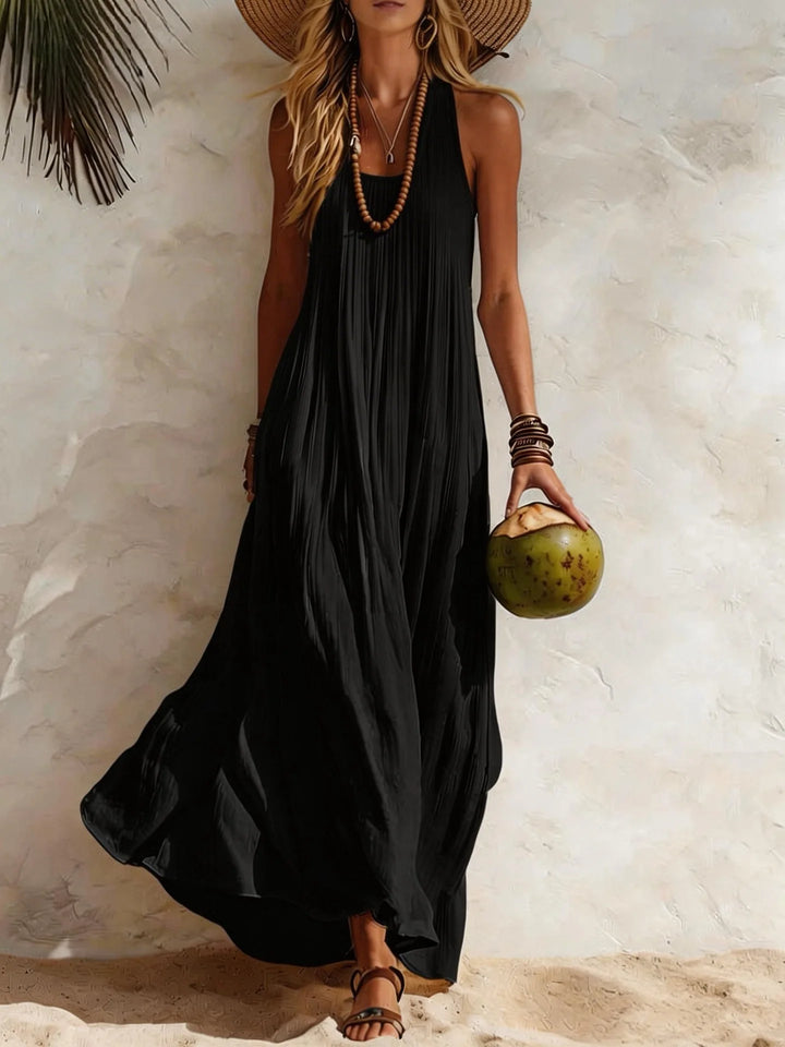 Dulcie | Women’s Sleeveless Maxi Dress with a Flowing Drape