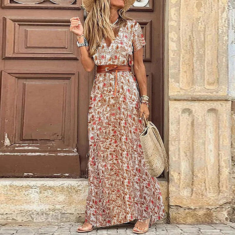Adelaide | Women’s Floral Maxi Dress in a Button-Front Style