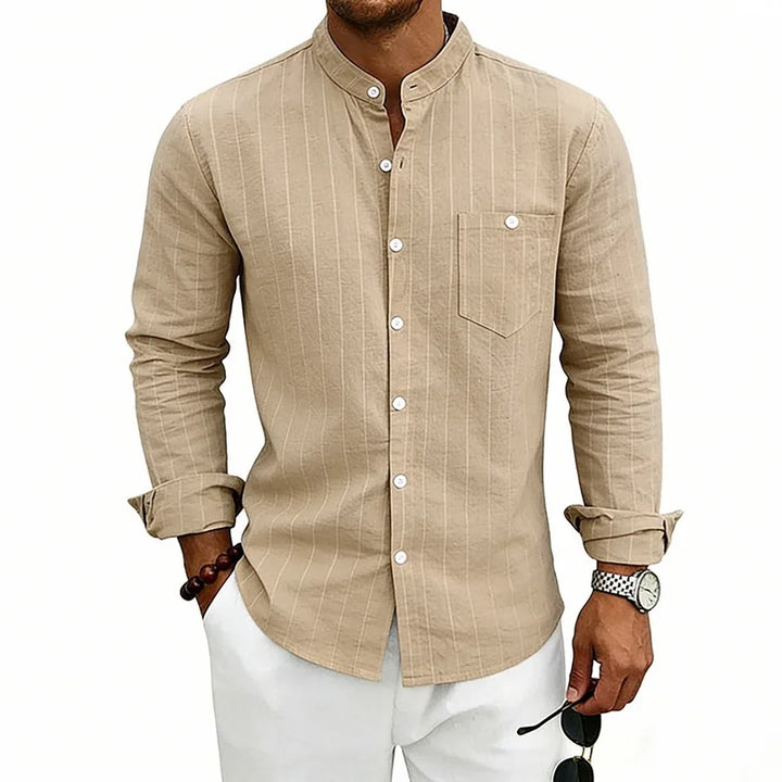 Syed | Men’s Band Collar Shirt for Smart-Casual Styling