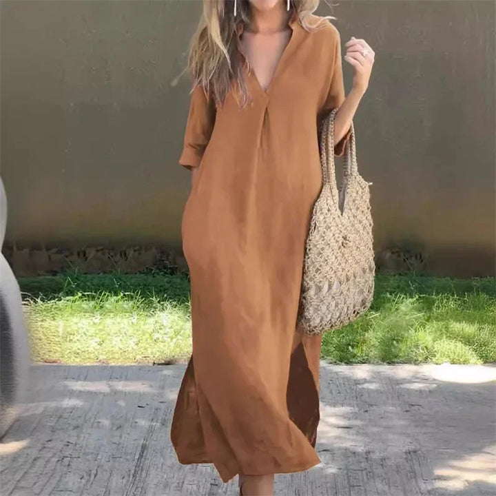 Eulalie | Women’s Maxi Dress in a Relaxed Collared Figure