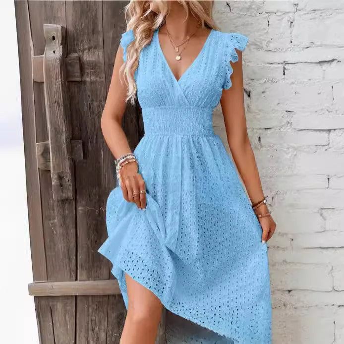 Nadia | Women’s Summer Dress featuring a Frill Shoulder Detail
