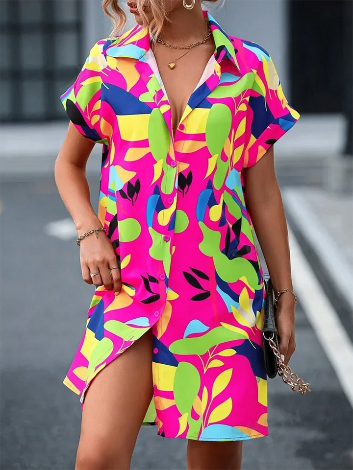 Carmen | Women’s Abstract Shirt Dress for Casual Summer Clothing