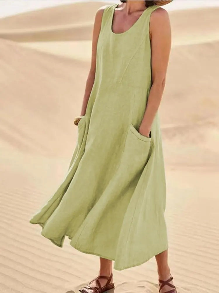 Alazne | Women’s Sleeveless Maxi Dress in an Easy A-Line Shape