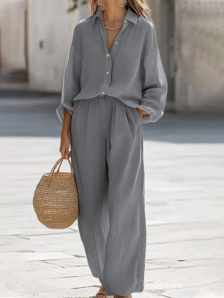 Mireille | Women’s Two-Piece Trouser Set for Relaxing Summer
