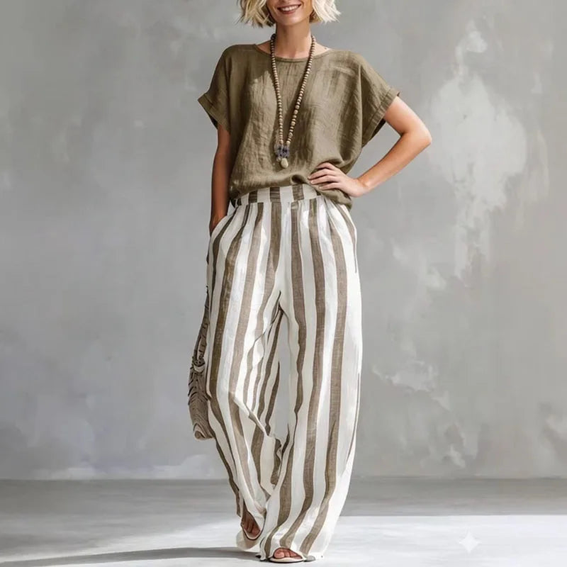 Bria | Women’s Two-Piece Set featuring Wide-Leg Trousers