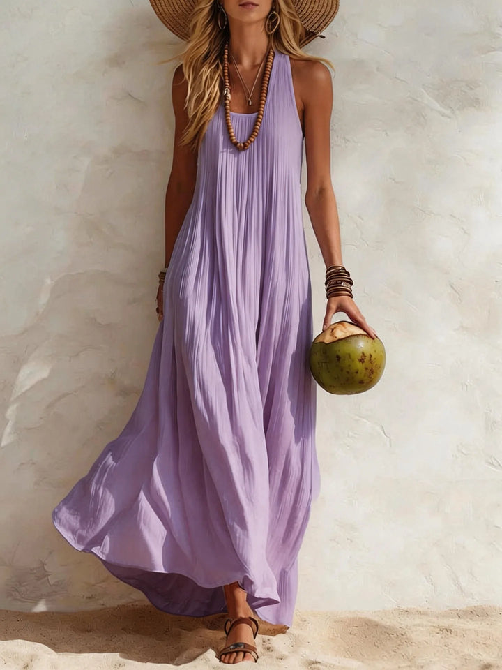 Dulcie | Women’s Sleeveless Maxi Dress with a Flowing Drape