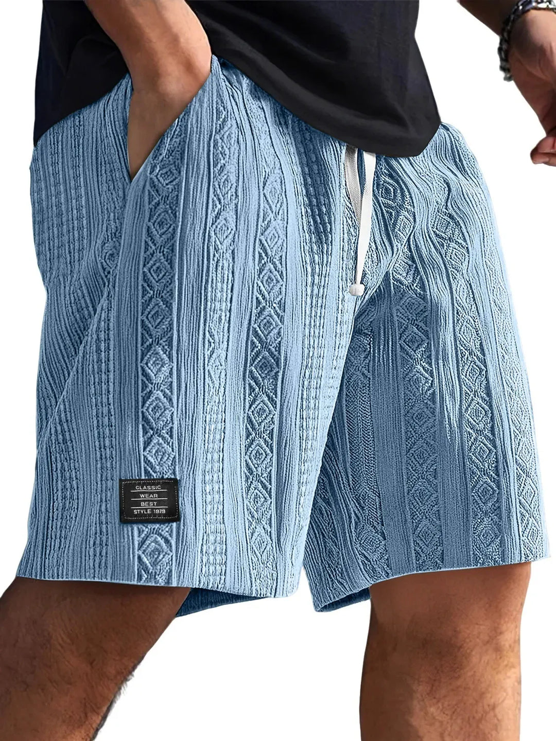 Rocco | Men’s Drawstring Shorts featuring Pattern Detail