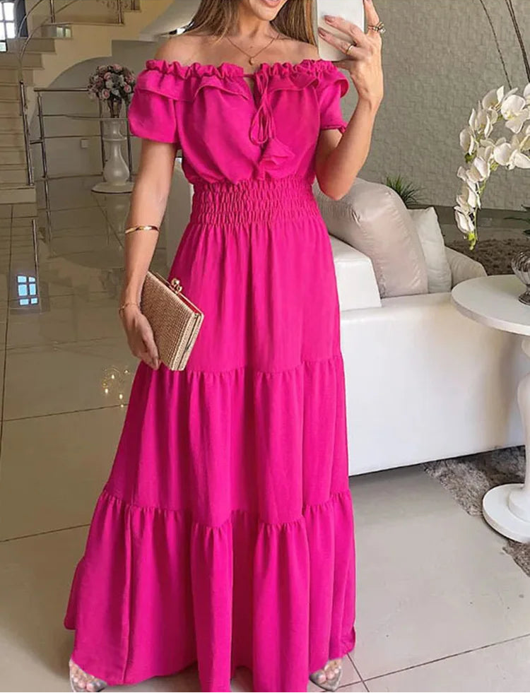Edith | Women’s Off Shoulder Maxi Dress for Summer Occasions