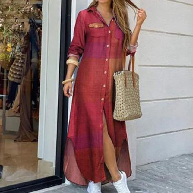 Grace | Women’s Simple Button Shirt Dress for Daily Plans